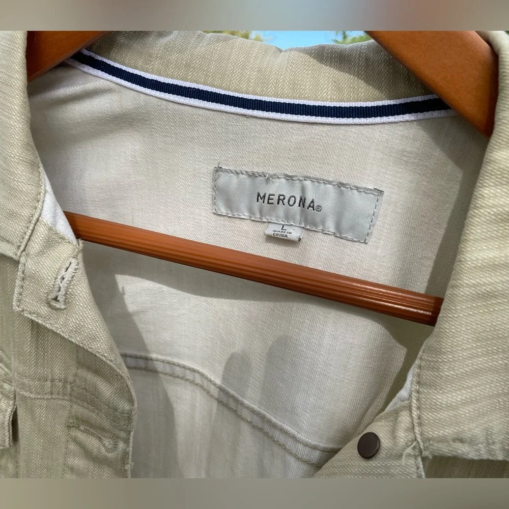 Vintage Merona Beige Jean Jacket - Picture 4 of 7